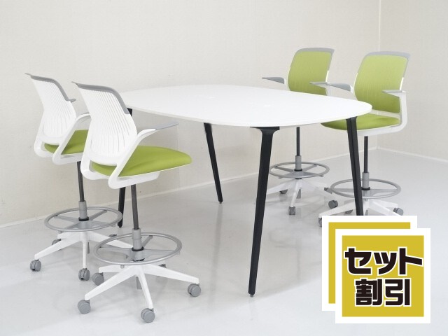 �܂�^�X�^���f�B���O�n�`�e�[�u���i�g�P�O�O�����^�C�v�^�R���Z���g�t���j�P�_�E�n�C�`�F�A�i���~�E��]�^�C�v�j�S�_�Z�b�g T-37346 ���i�ʐ^�F���c�m�s